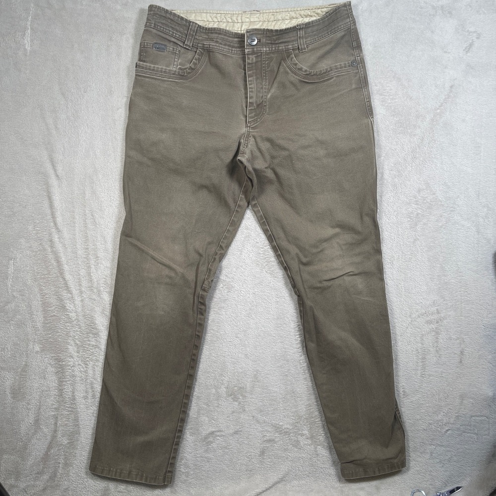 Kuhl The Law Jean pants Mens 36x32 Brown Stretch Canvas Rugged Utility Workwear